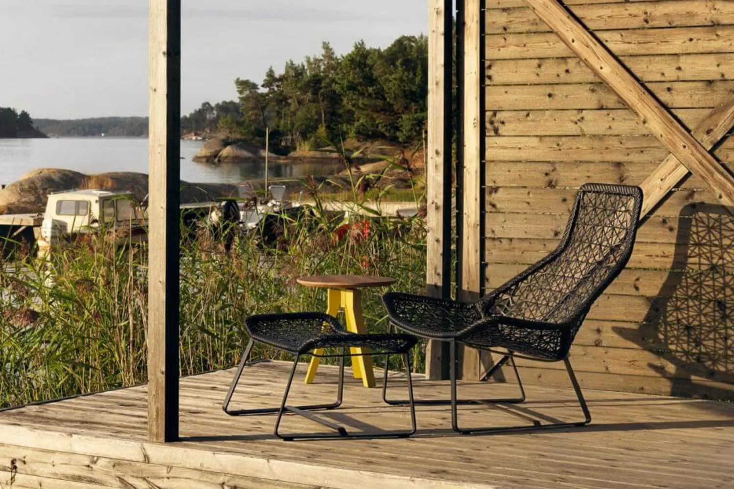 Mesa Lateral Maia Aluminium e Teak'