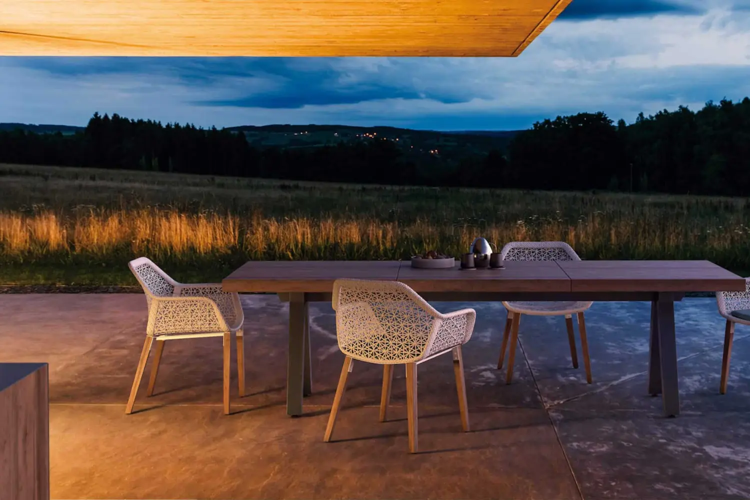 Mesa de Jantar Maia Aluminium e Teak''