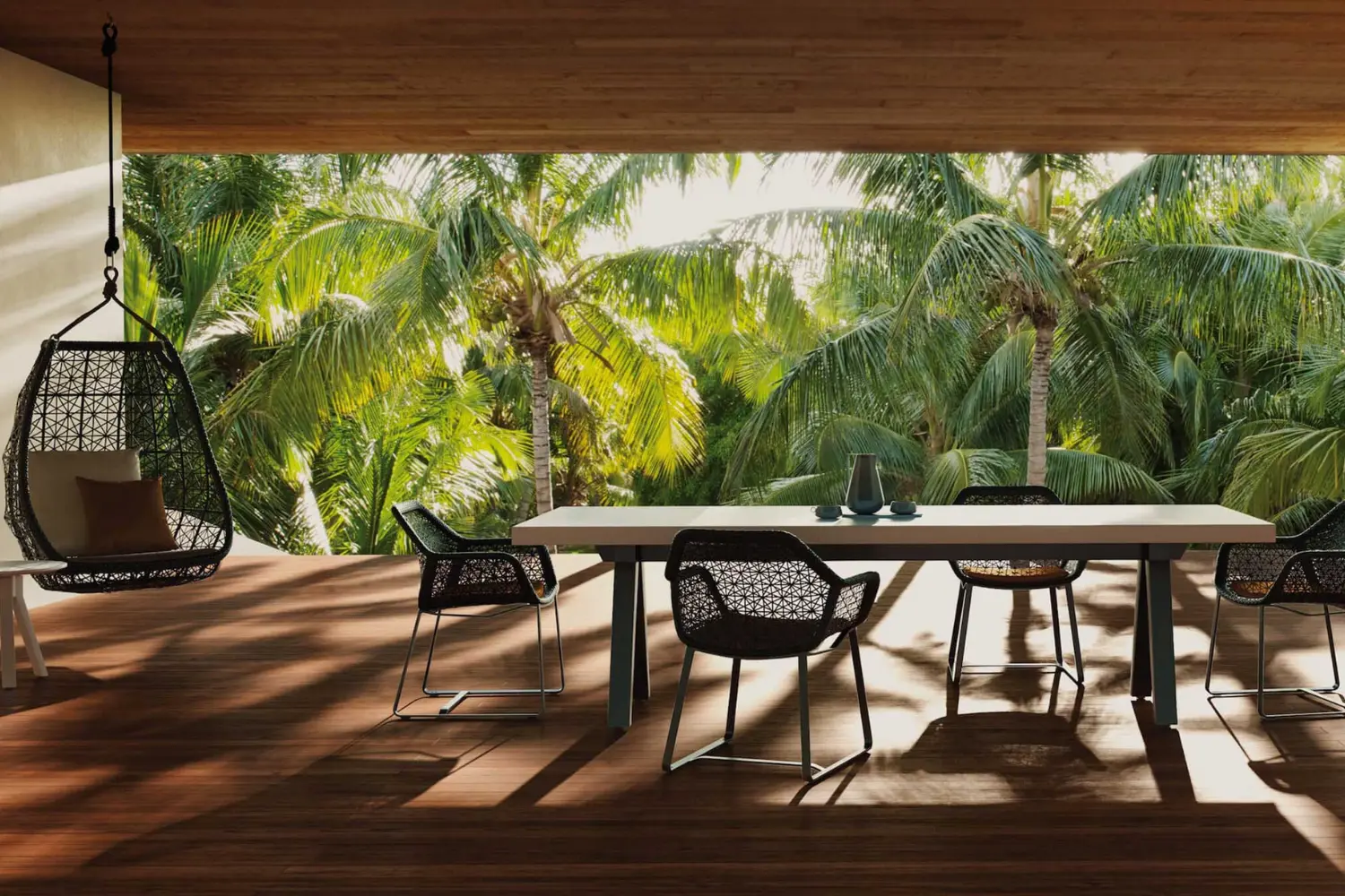 Mesa de Jantar Maia Aluminium e Teak'''