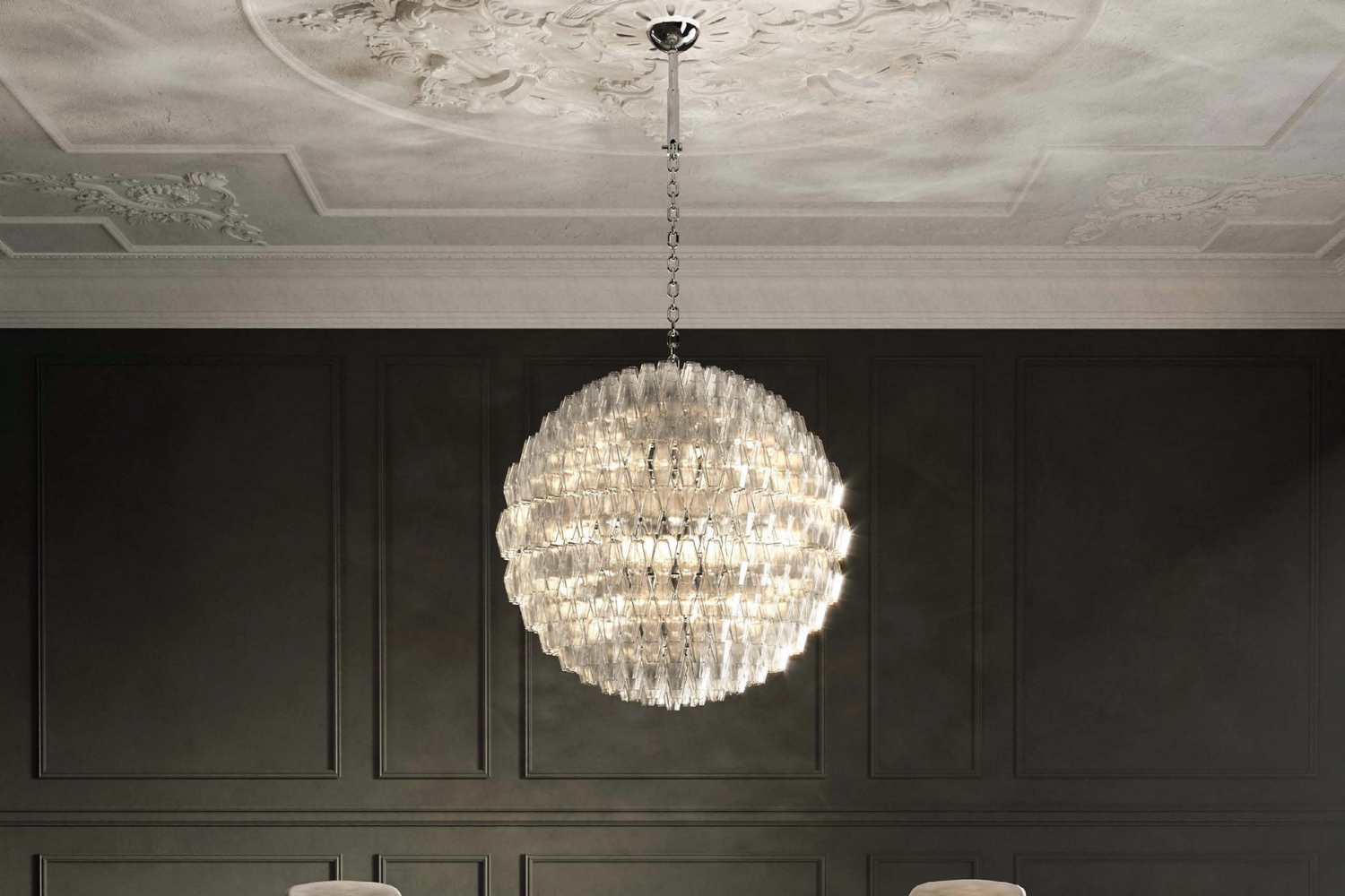 Luminária Suspensa Poliedri Sfera'''