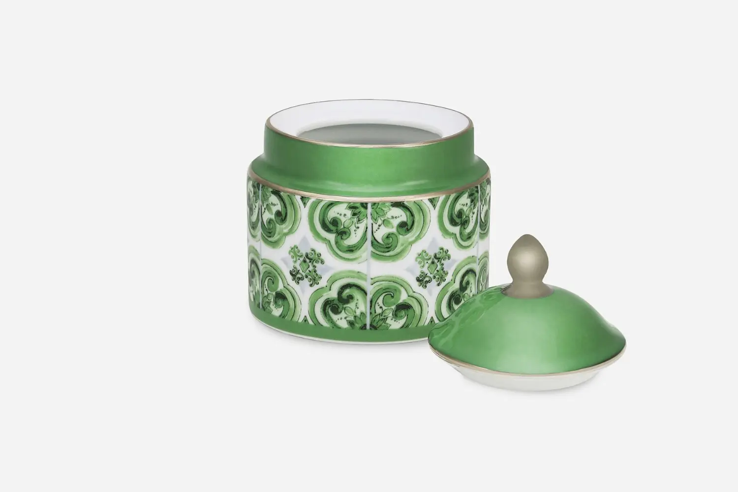 Açucareiro de Porcelana Verde Maiolica1