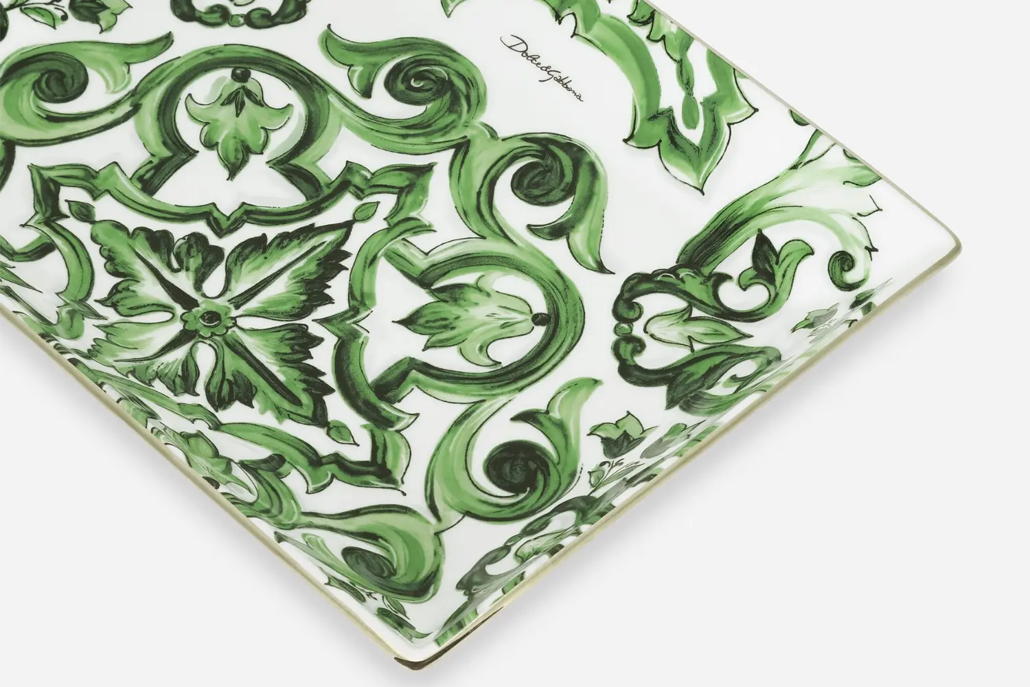 Bandeja de Porcelana Verde Maiolica1