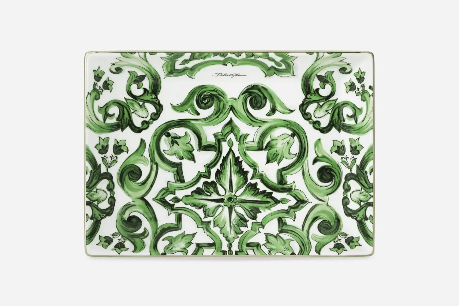 Bandeja de Porcelana Verde Maiolica2