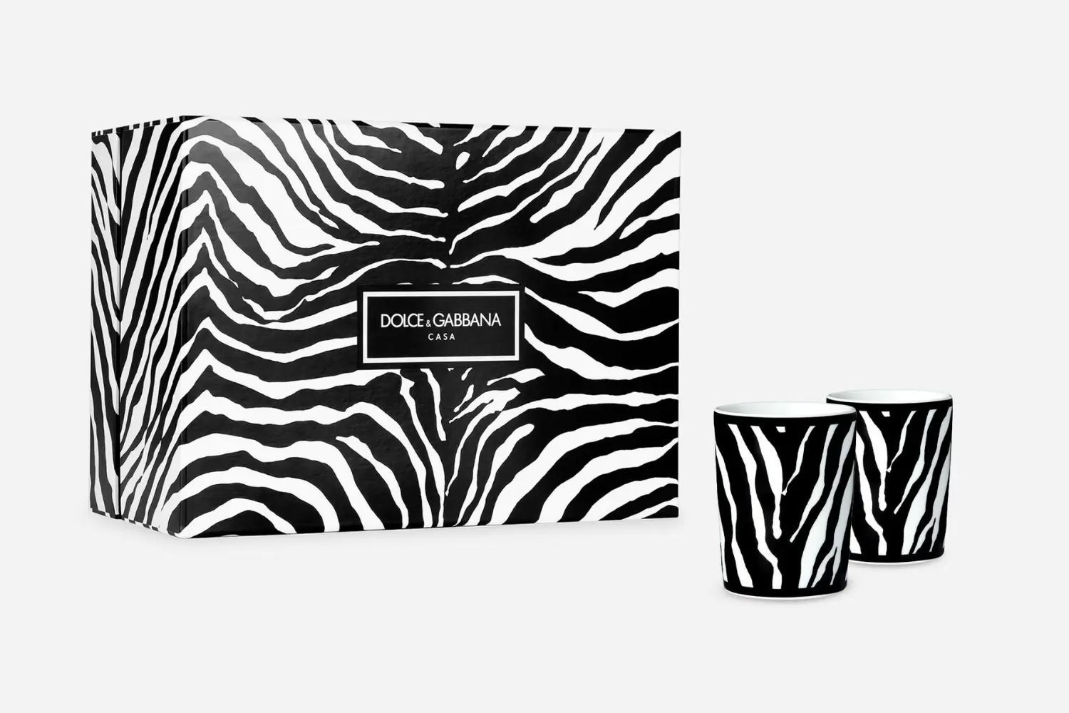 Conjunto de Copos de Porcelana Zebra1