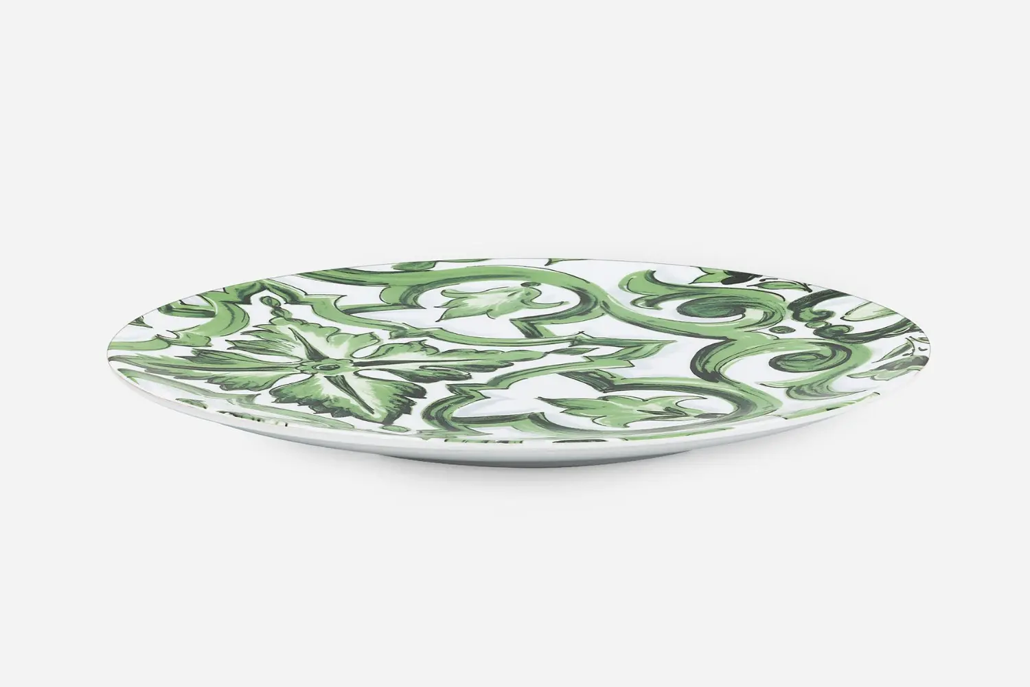 Conjunto de Pratos de Porcelana Verde Maiolica2