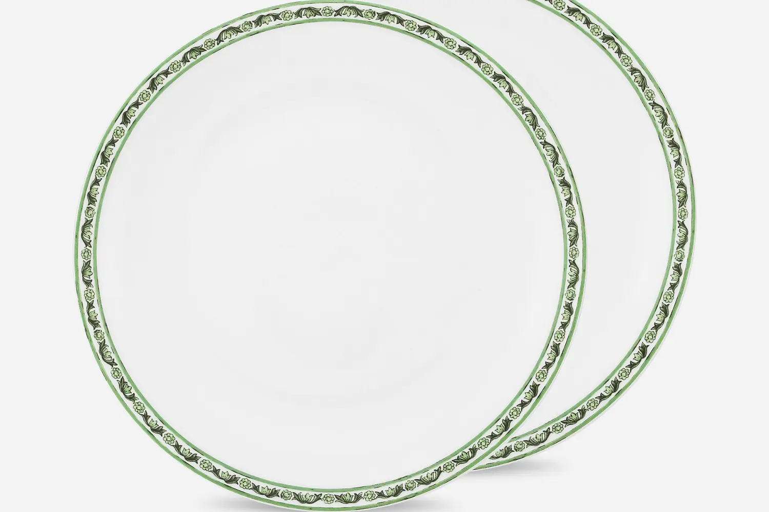 Conjunto de Pratos de Porcelana Verde Maiolica4