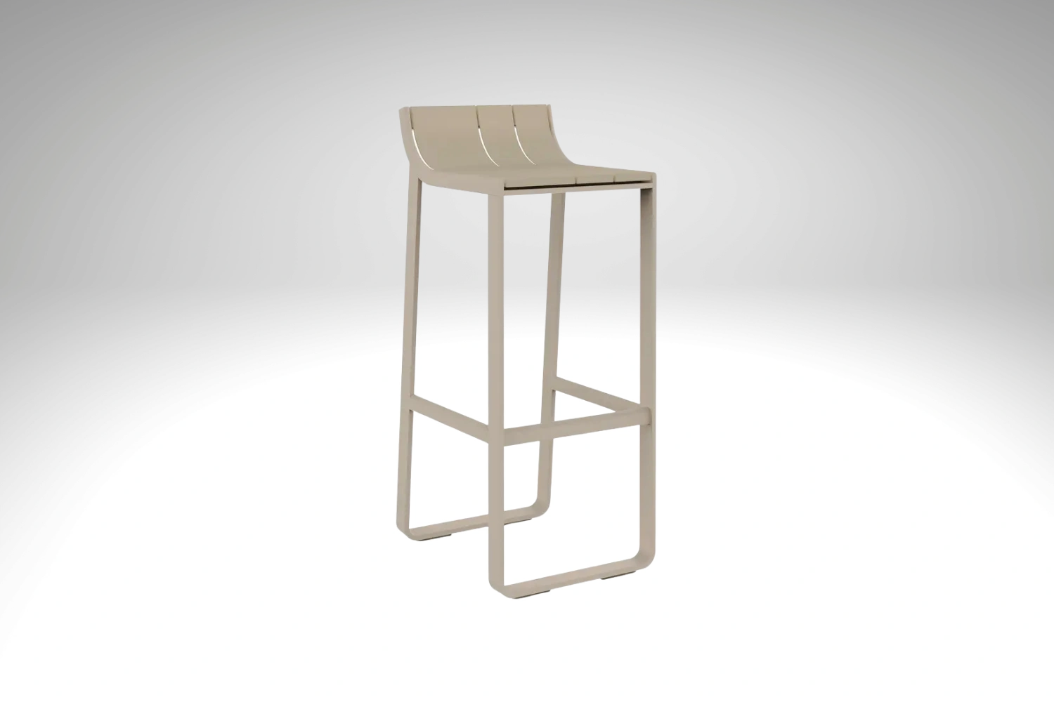 Flat High stool with backrest 03