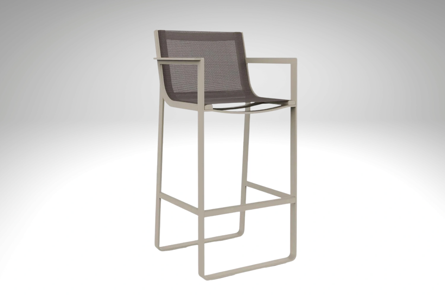 Flat Textil High stool with high backrest and arms 01