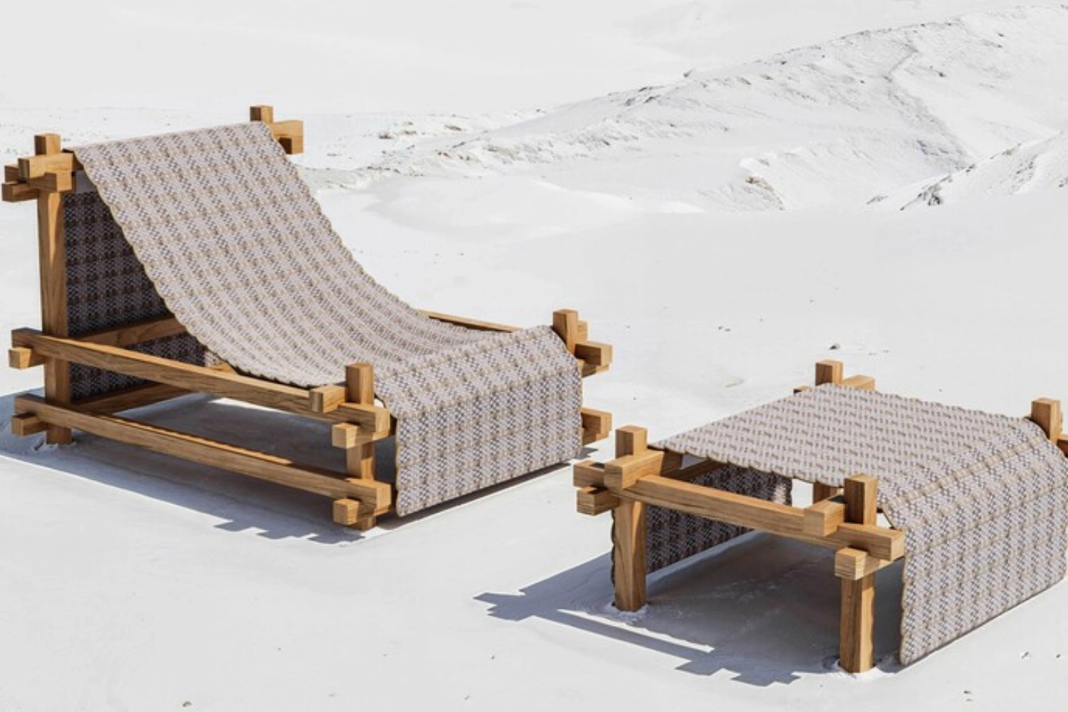 Hos Deckchair & stool set 02