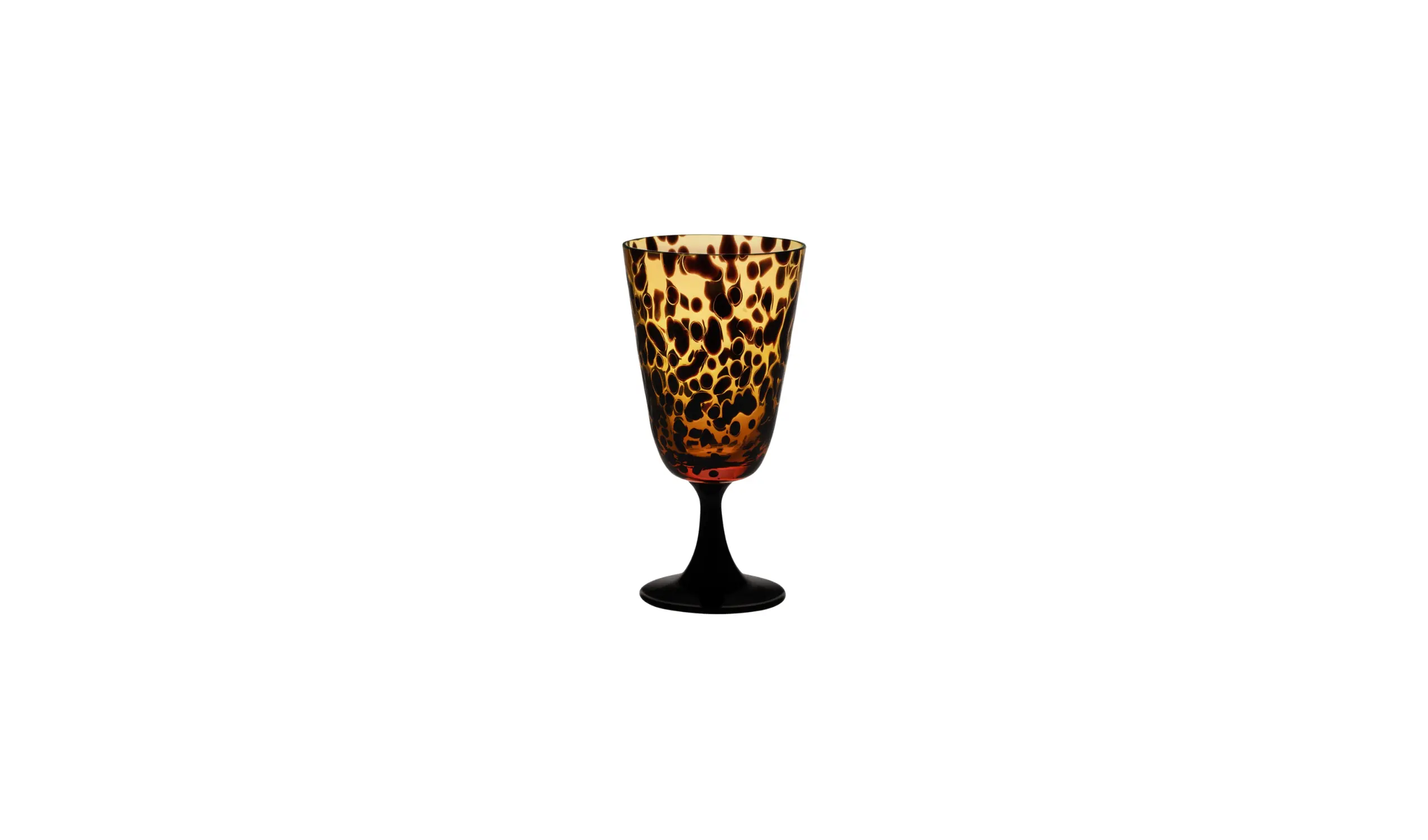 Taça de Vinho de Vidro Murano Leopardo
