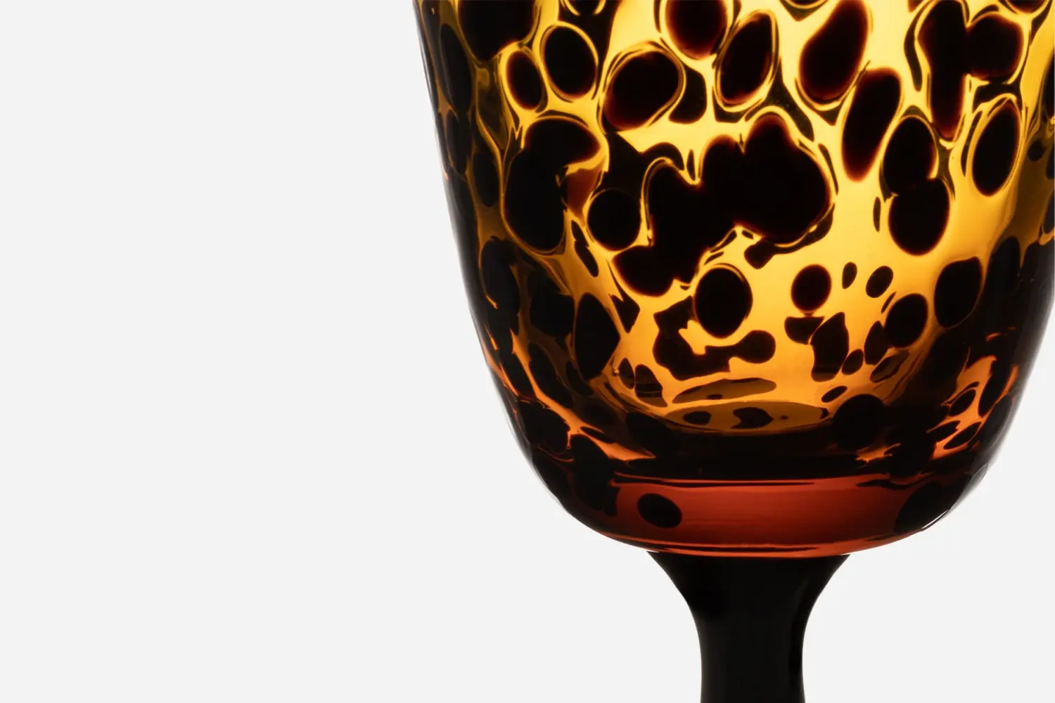 Taça de Vinho de Vidro Murano Leopardo2