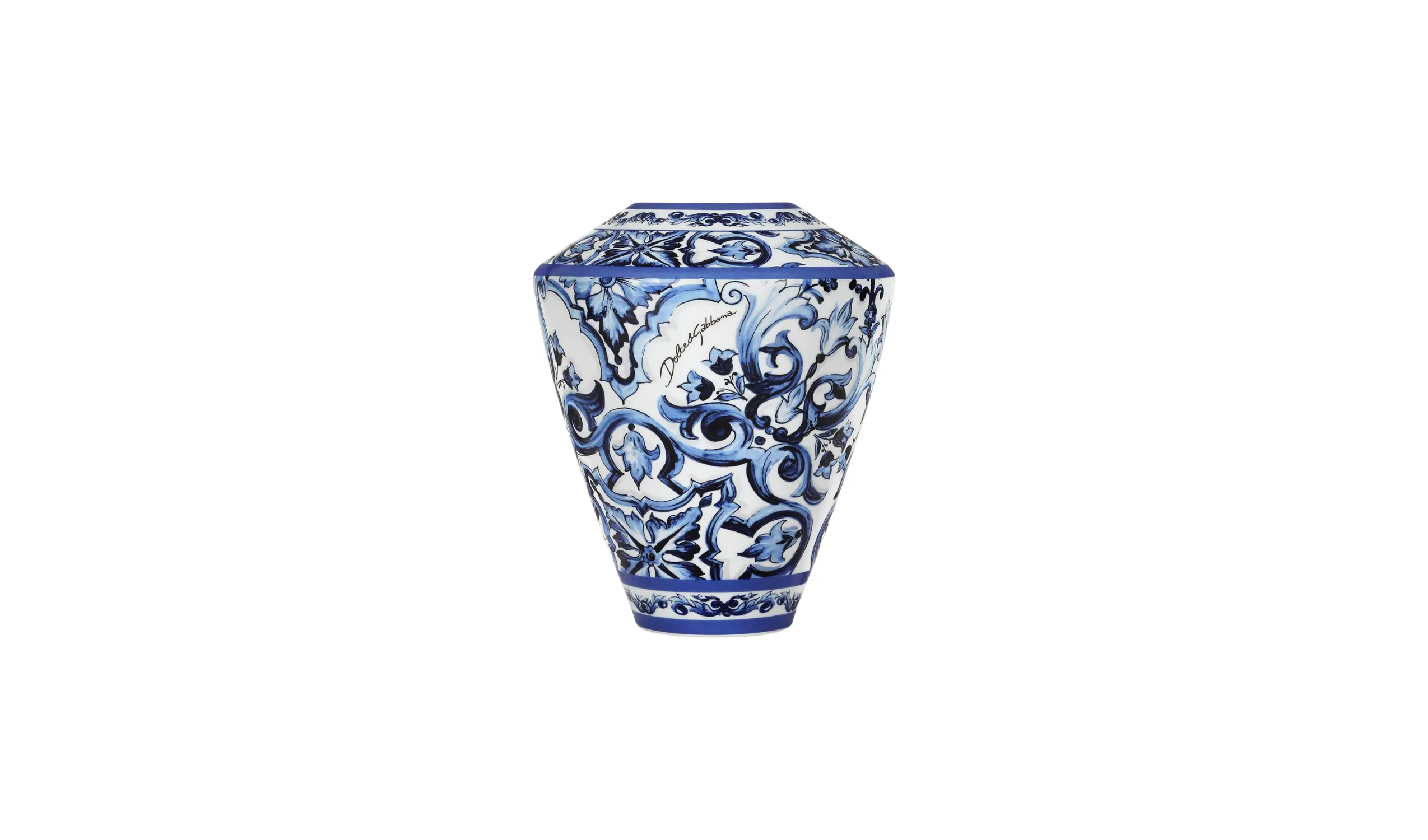 Vaso de Porcelana Amphora Blu Mediterraneo