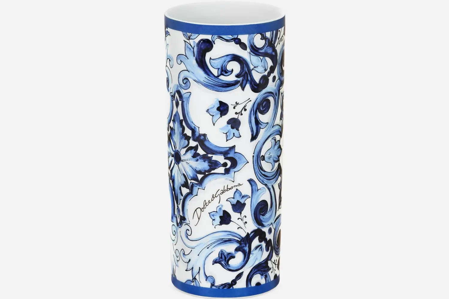 Vaso de Porcelana Cylindrical Blu Mediterraneo1