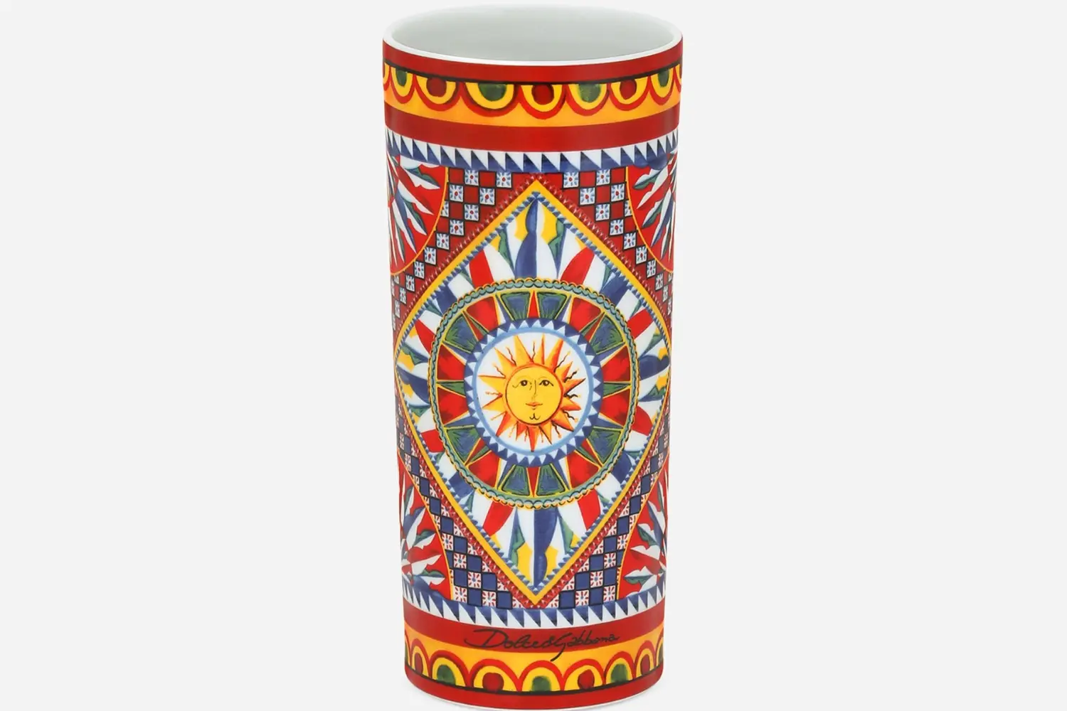 Vaso de Porcelana Cylindrical Carretto Sicilano1