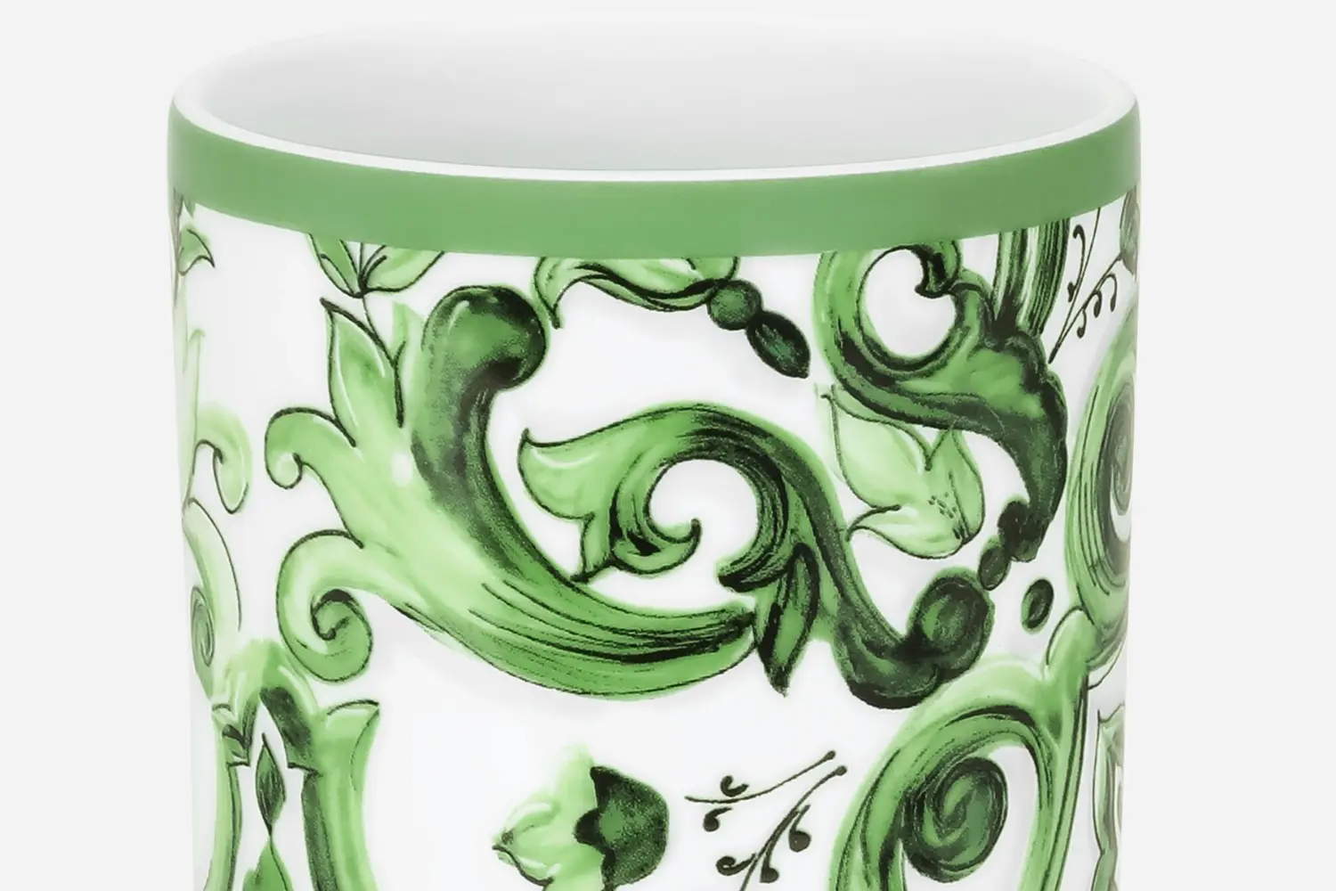 Vaso de Porcelana Cylindrical Verde Maiolica2
