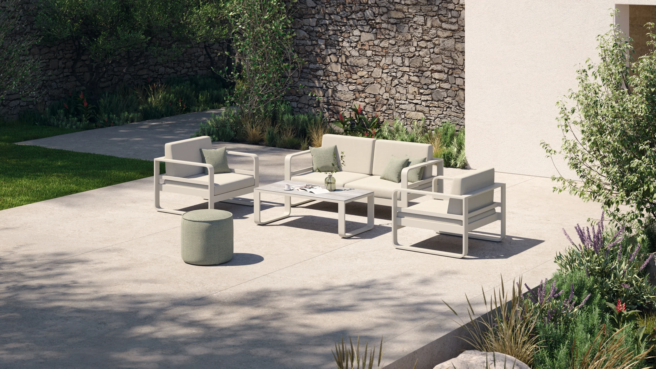 reno - sofa set 2-1-1 coffee table - alu dune, ceram travertino white, cush sunbr natté antique 04 - lf3d_2026-03-17T19-09-00-865Z