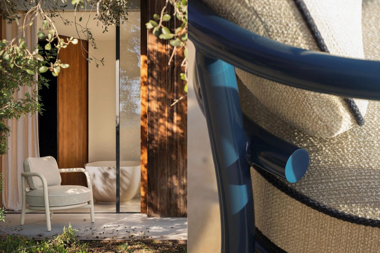 Meridies armchair with aluminum frame 02