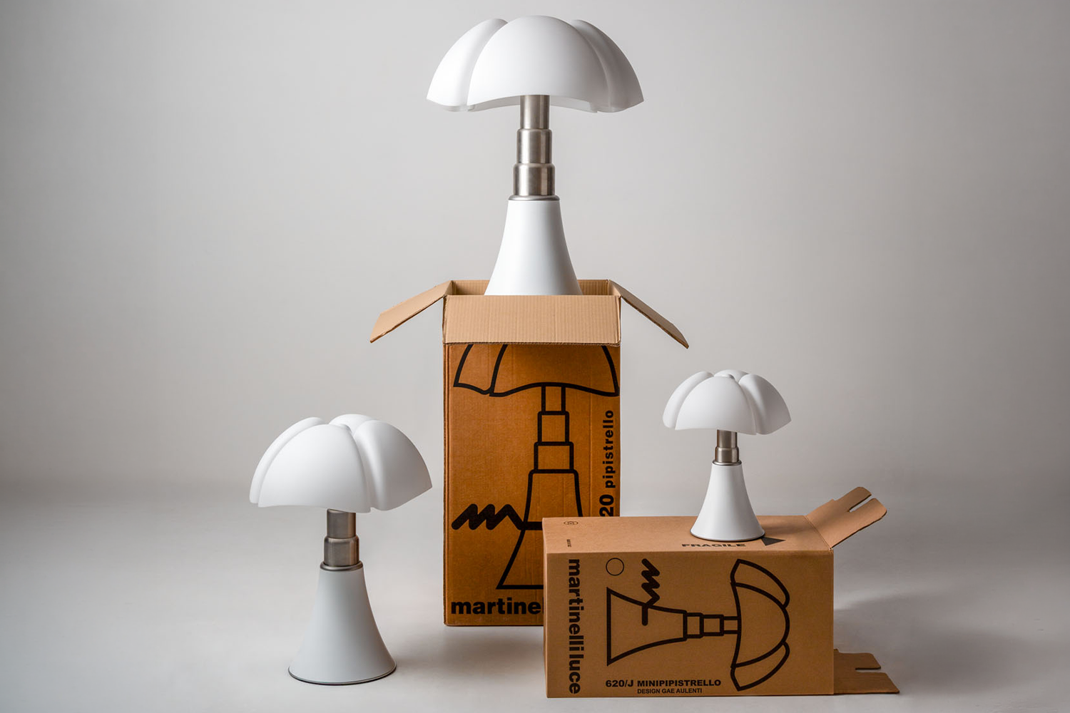 luminaria de mesa pipistrello white matt 4