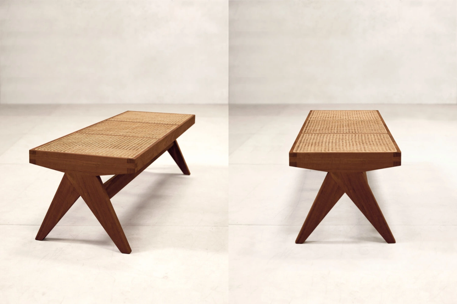 Banco Teak and Cane 3