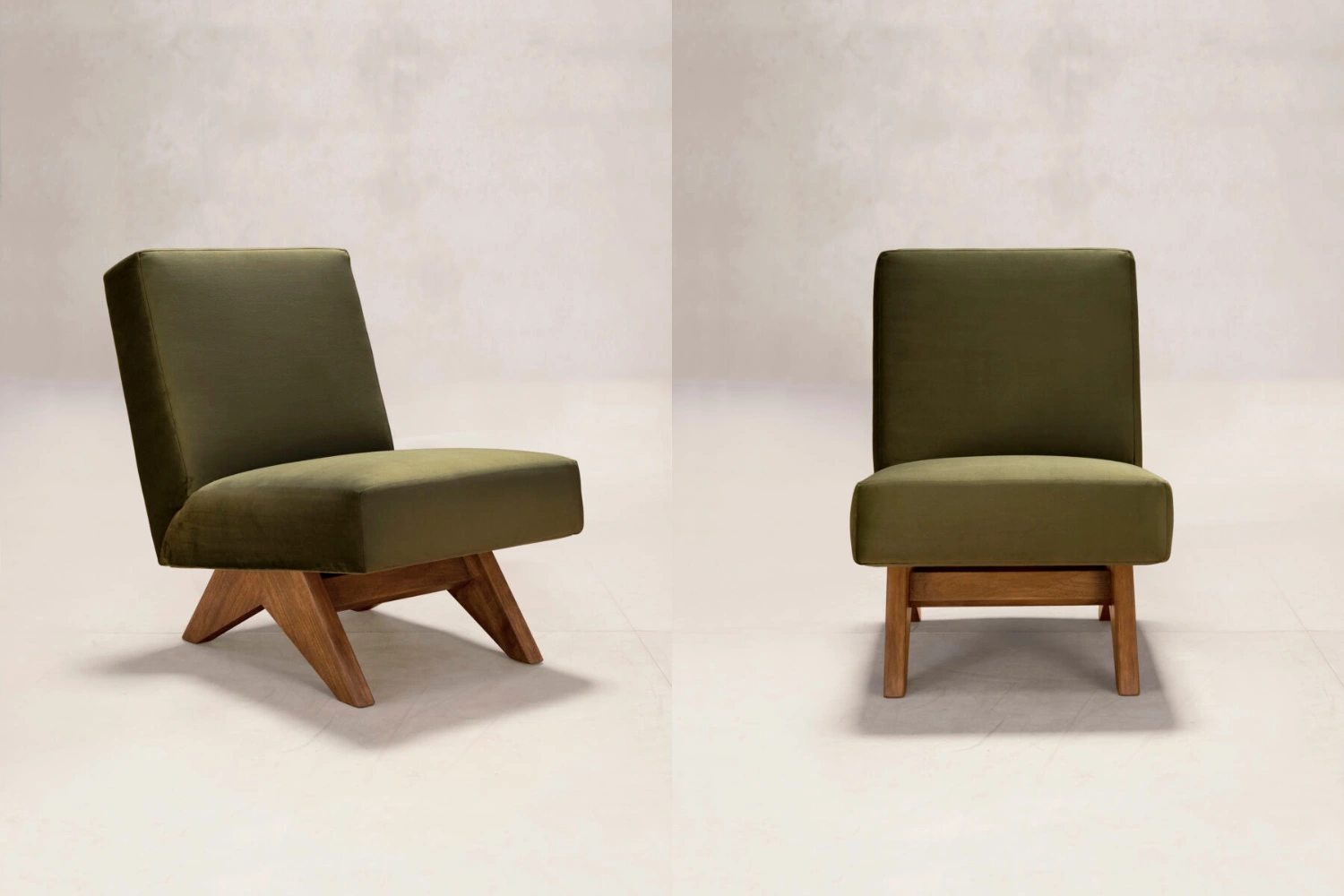Poltrona Upholstered Armless Velvet Upholstery 1