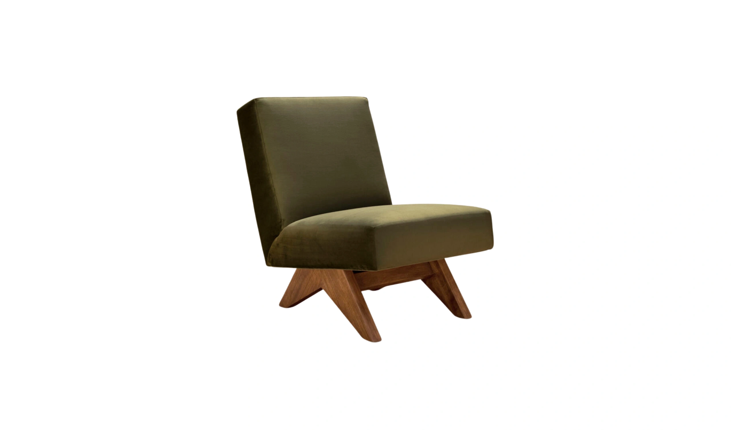 Poltrona Upholstered Armless Velvet Upholstery