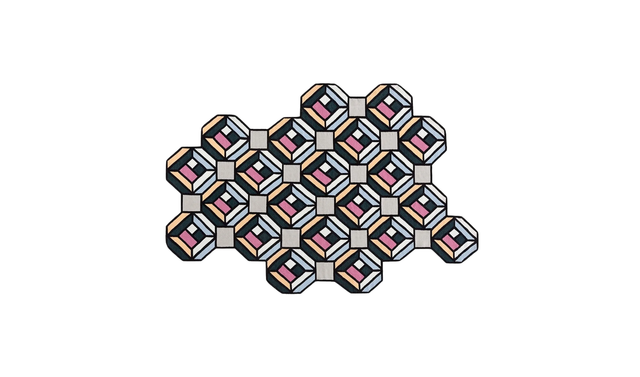 Tapete PARQUET RUG TETRAGON BLUE 01