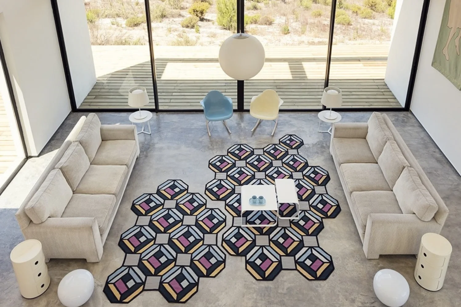 Tapete PARQUET RUG TETRAGON BLUE 02
