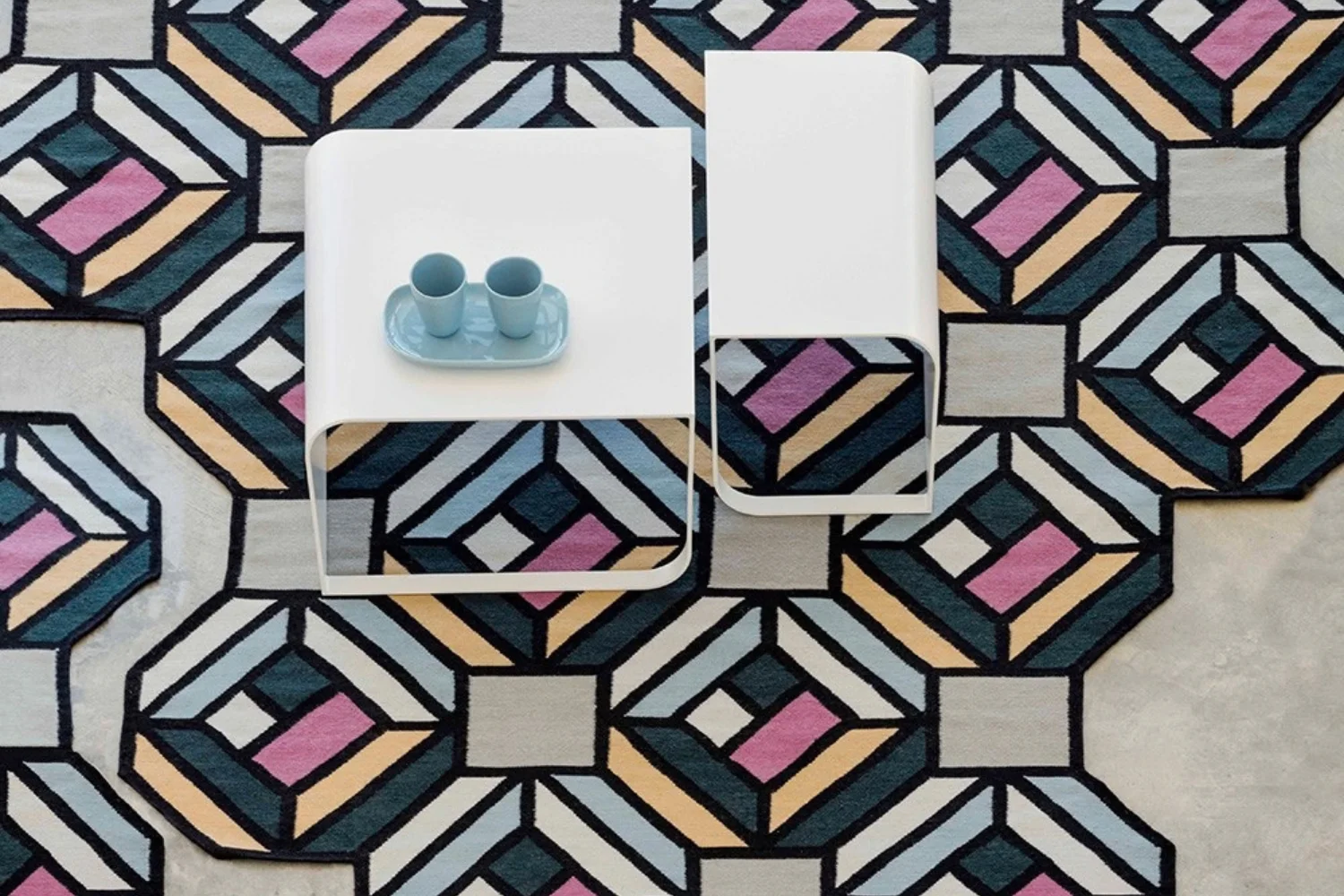 Tapete PARQUET RUG TETRAGON BLUE 03