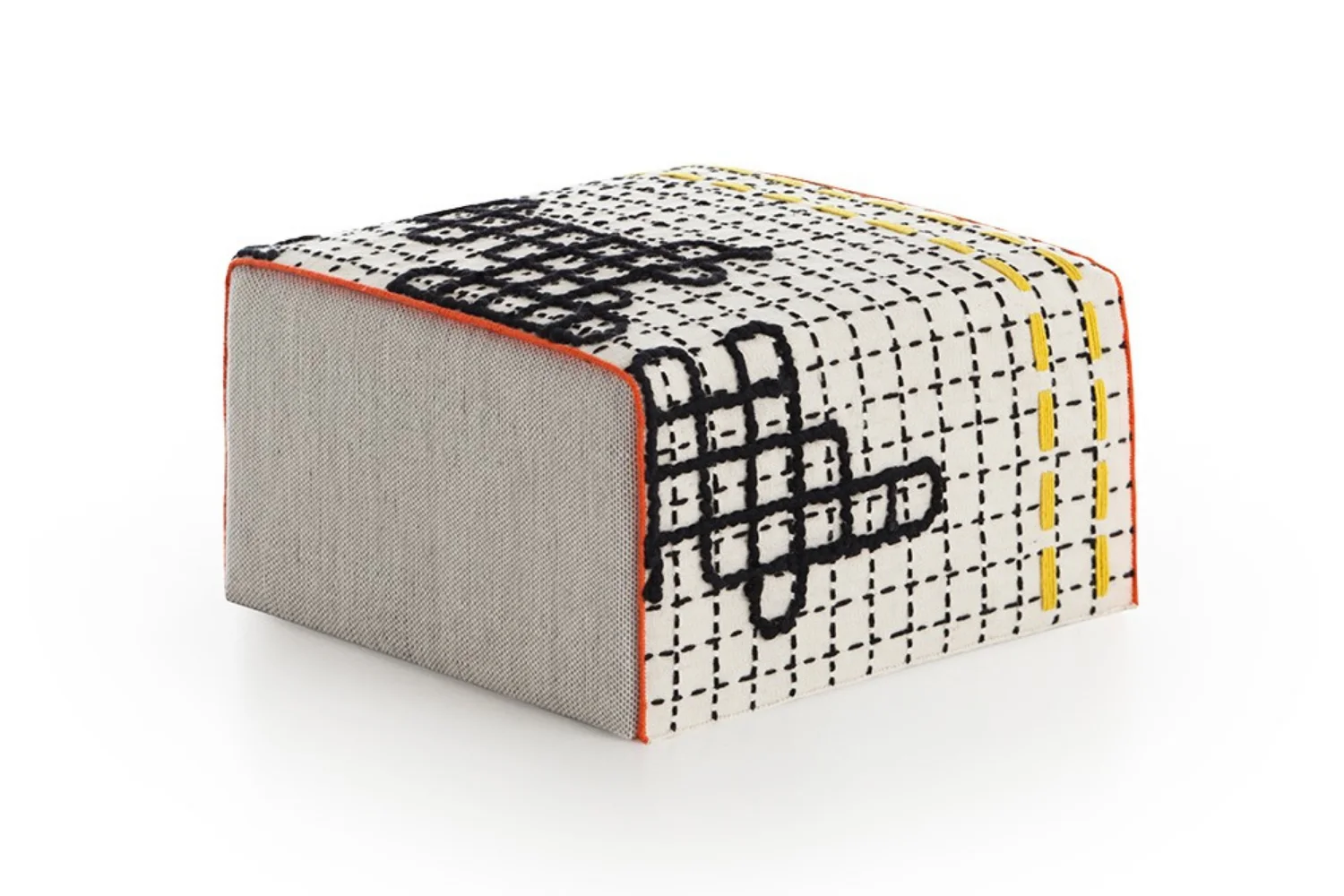 BANDAS SMALL POUF D WHITE 01