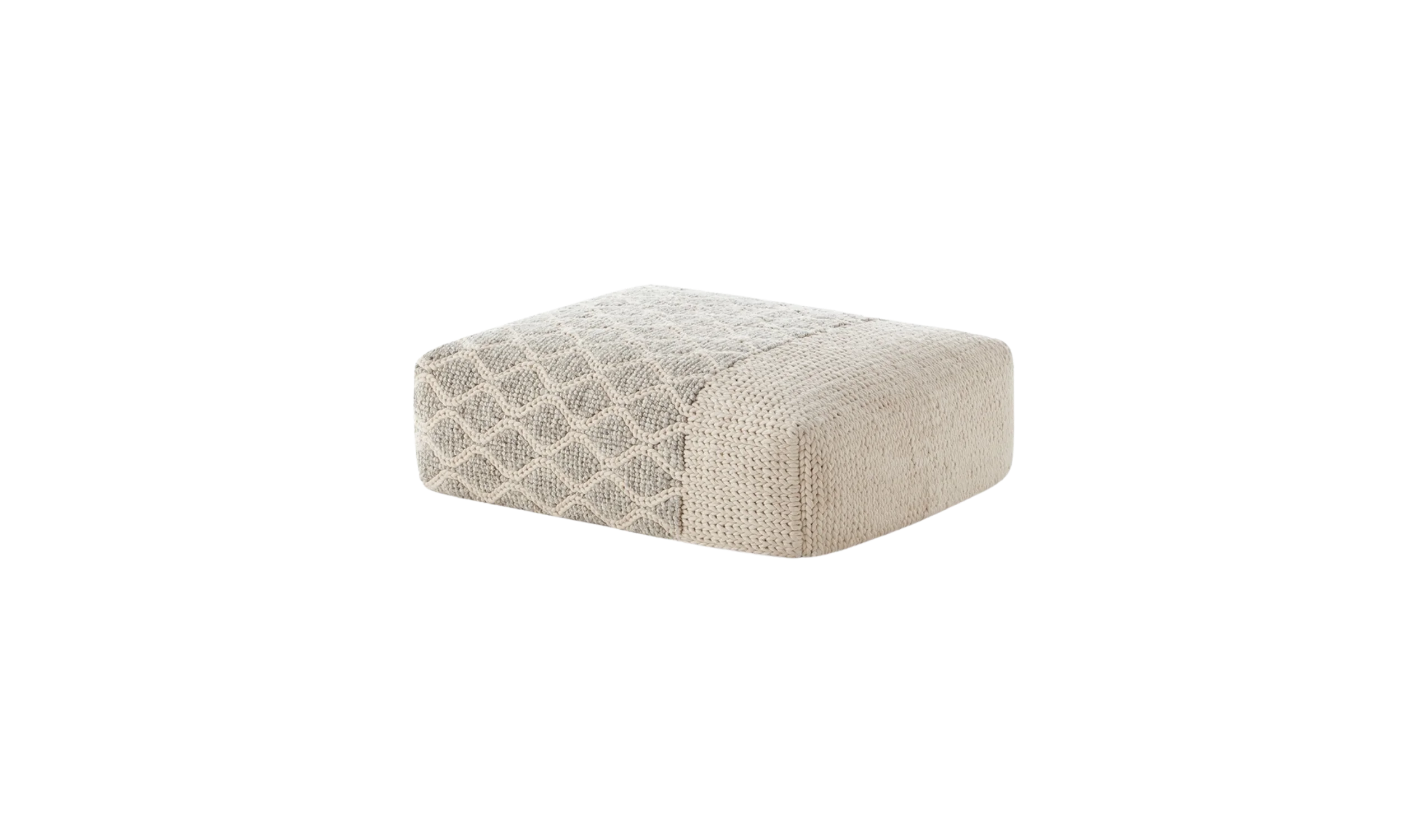 MANGAS SPACE RECTANGULAR POUF RHOMBUS IVORY