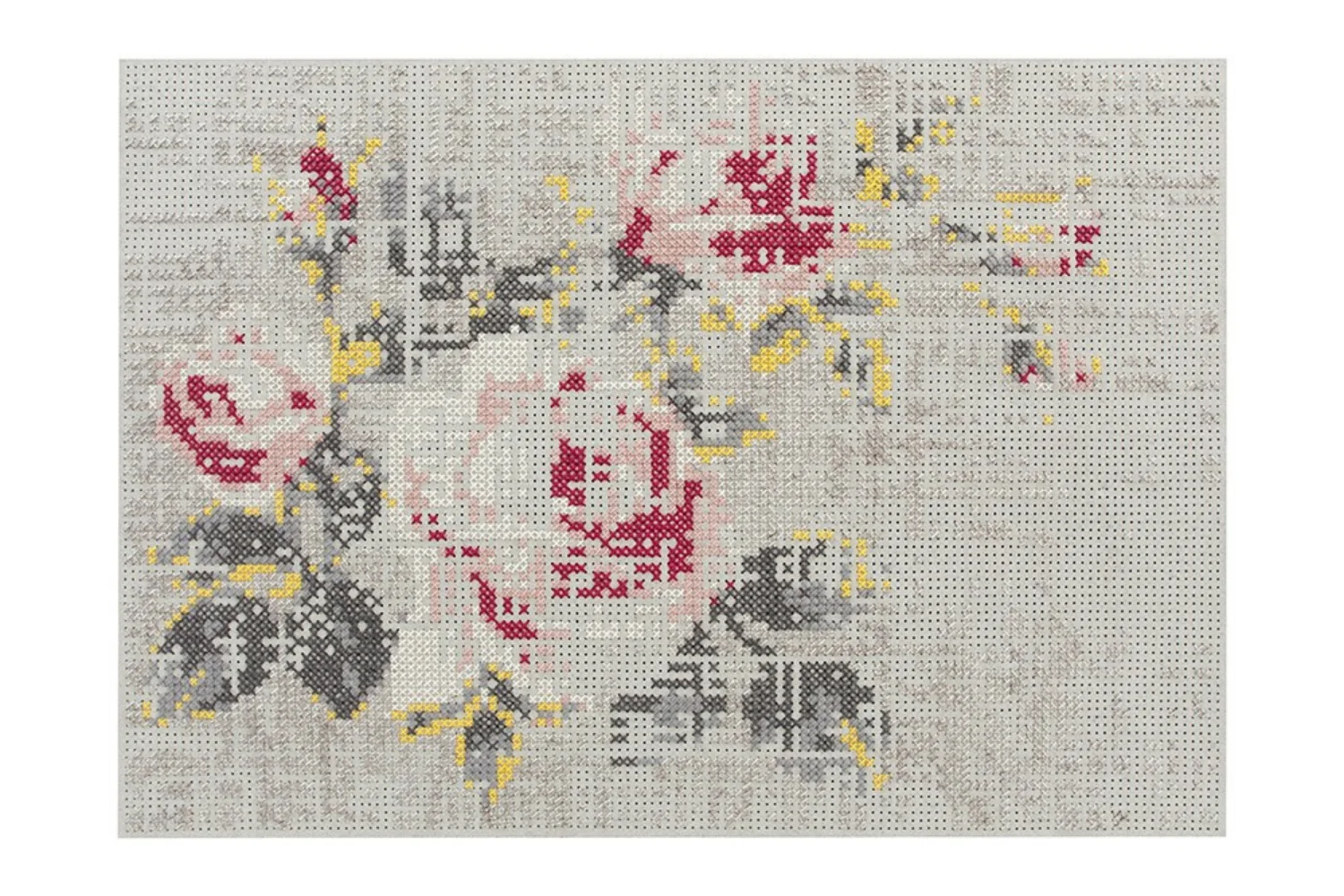 Tapete CANEVAS RUG FLOWERS NATURAL 01
