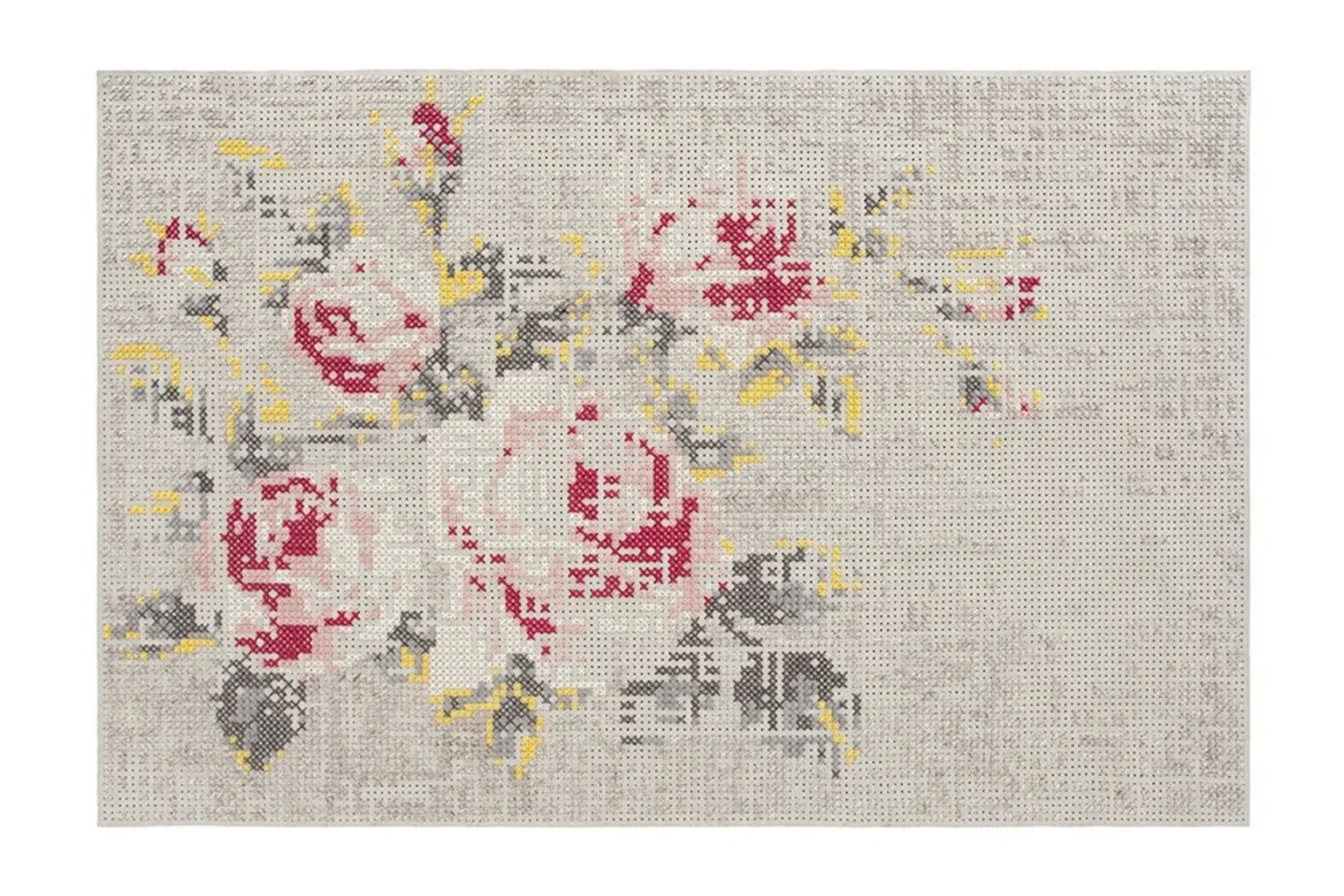 Tapete CANEVAS RUG FLOWERS NATURAL BIG 01