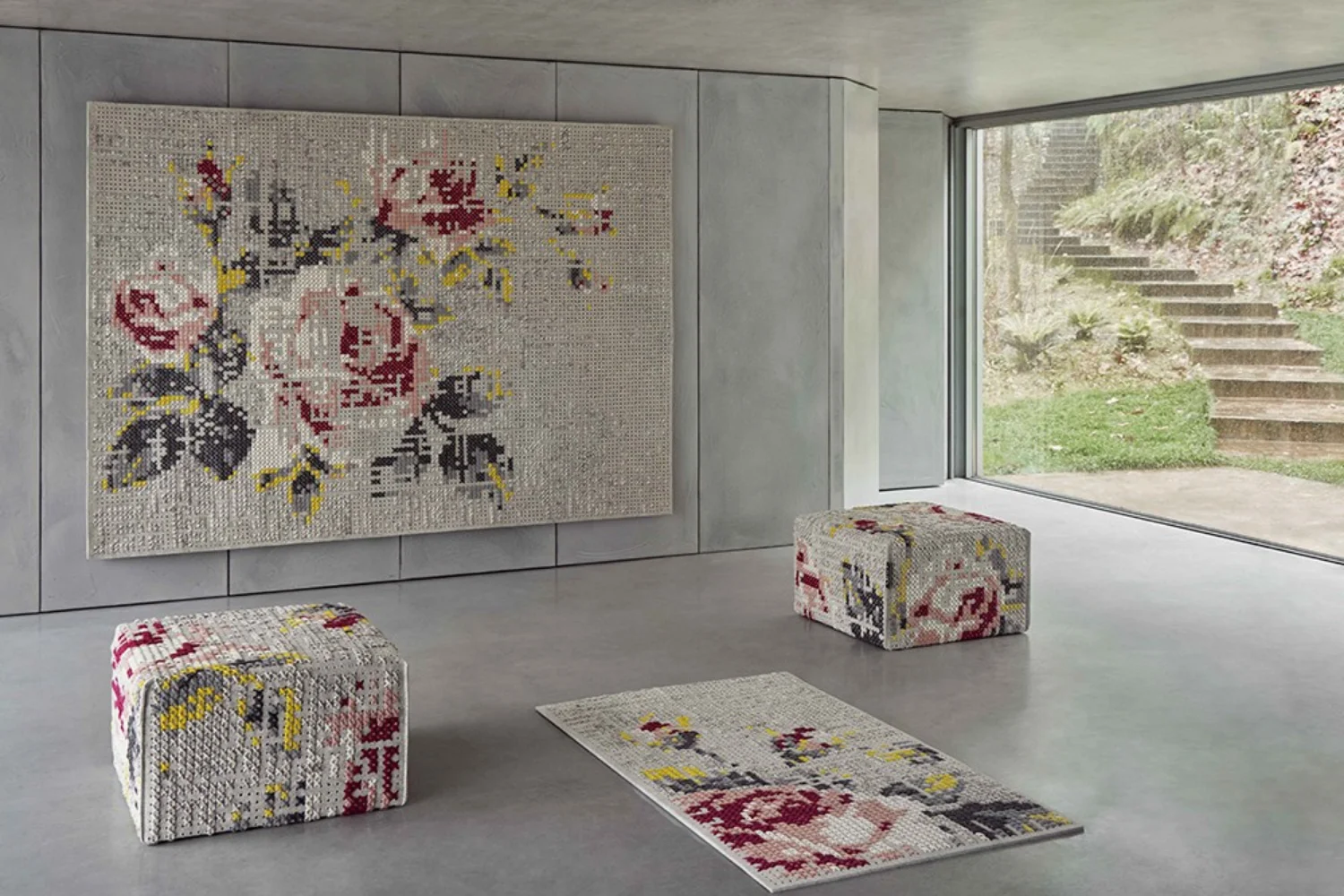 Tapete CANEVAS RUG FLOWERS NATURAL MINI 02