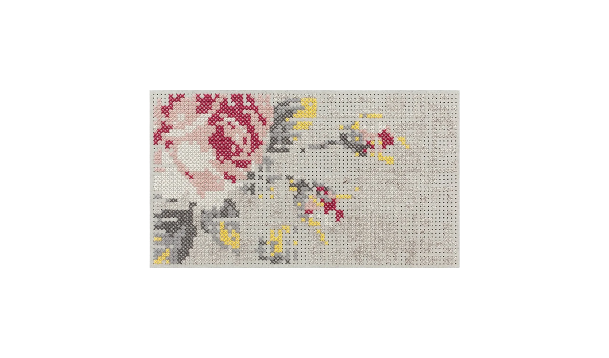 Tapete CANEVAS RUG FLOWERS NATURAL MINI