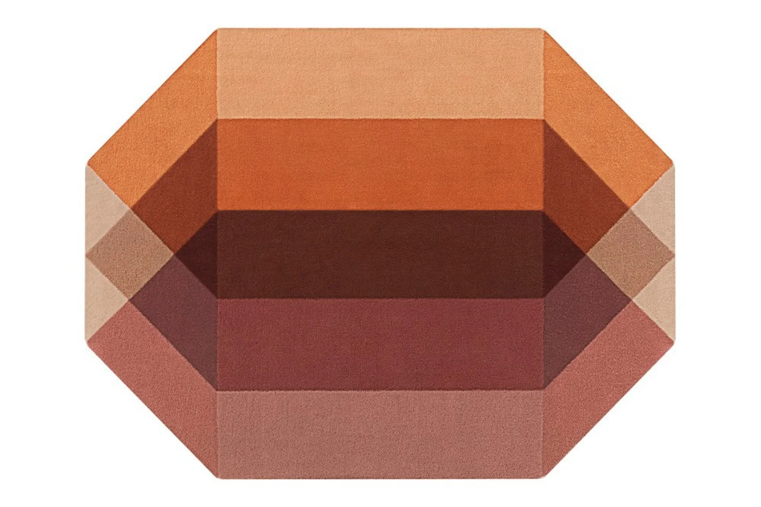 Tapete DIAMOND HAND TUFTED RUG ORANGE-WINE 01