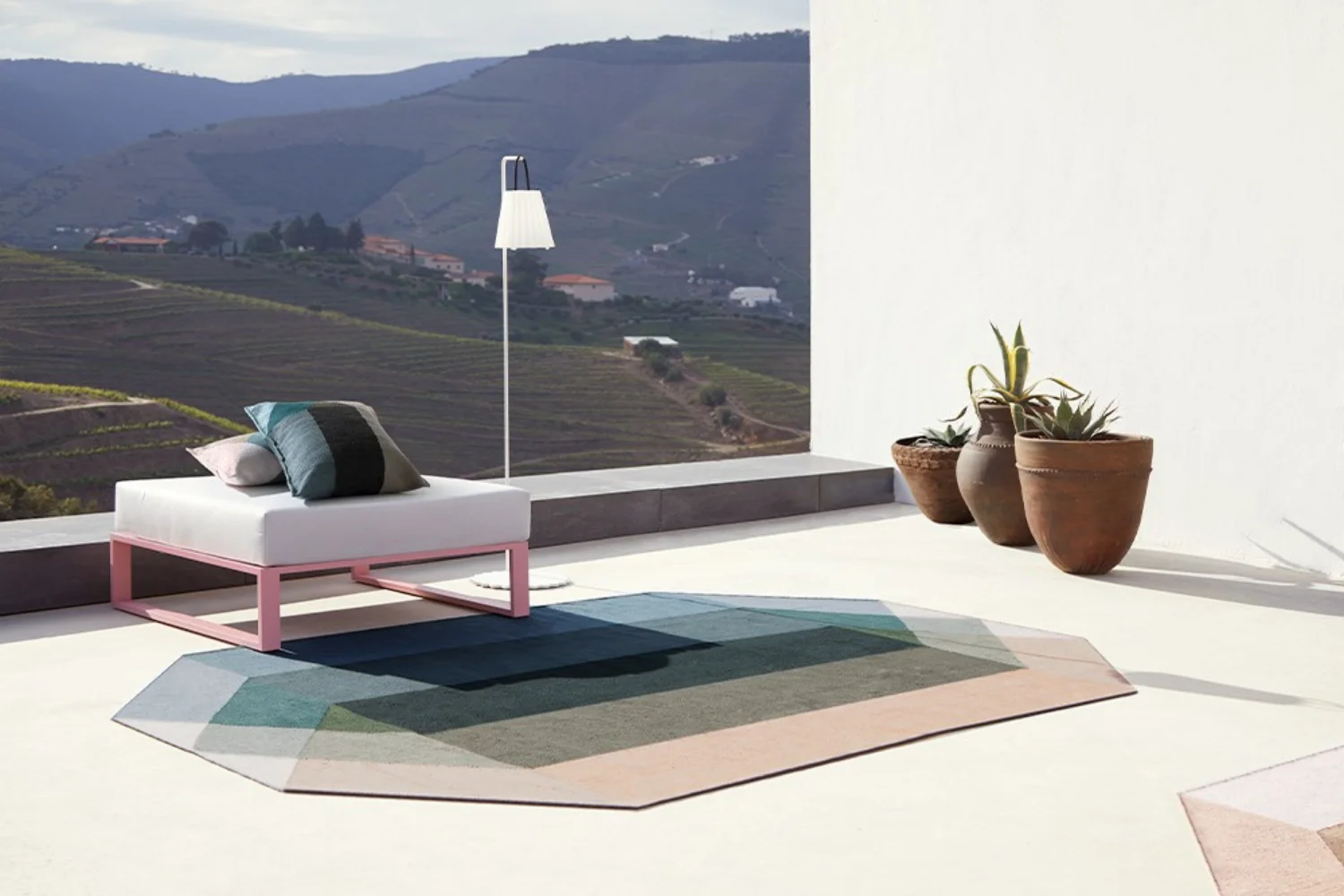 Tapete DIAMOND OUTDOOR RUG NUDE-PETROL 02