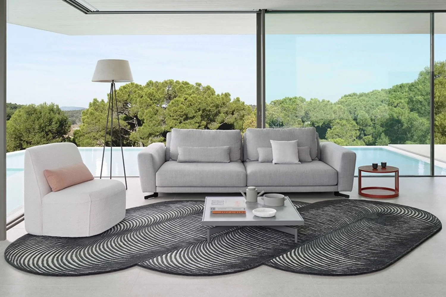 Tapete HAND TUFTED GIRO RUG B&W BIG 02